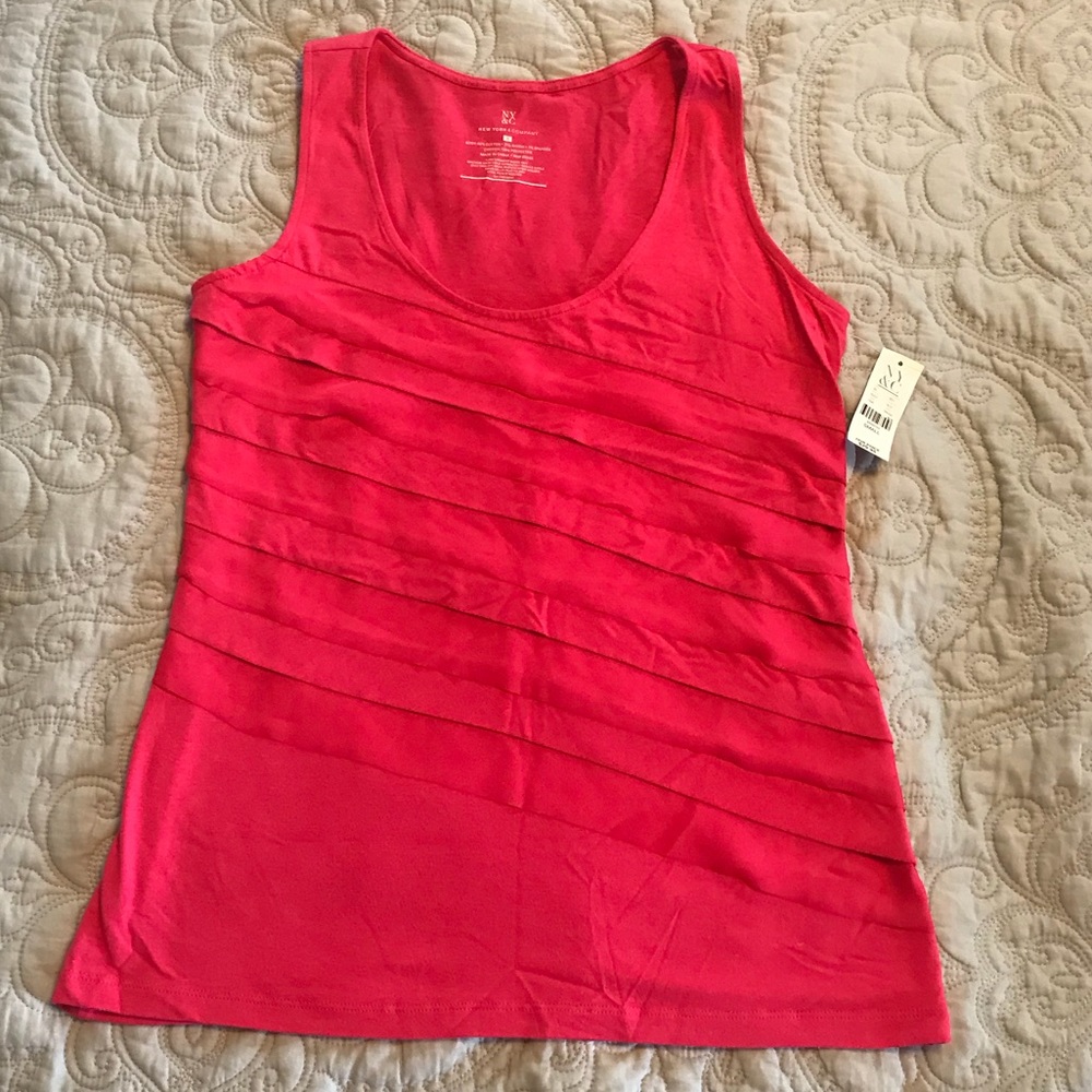 NY & Co. Hot Pink Tiered Tank